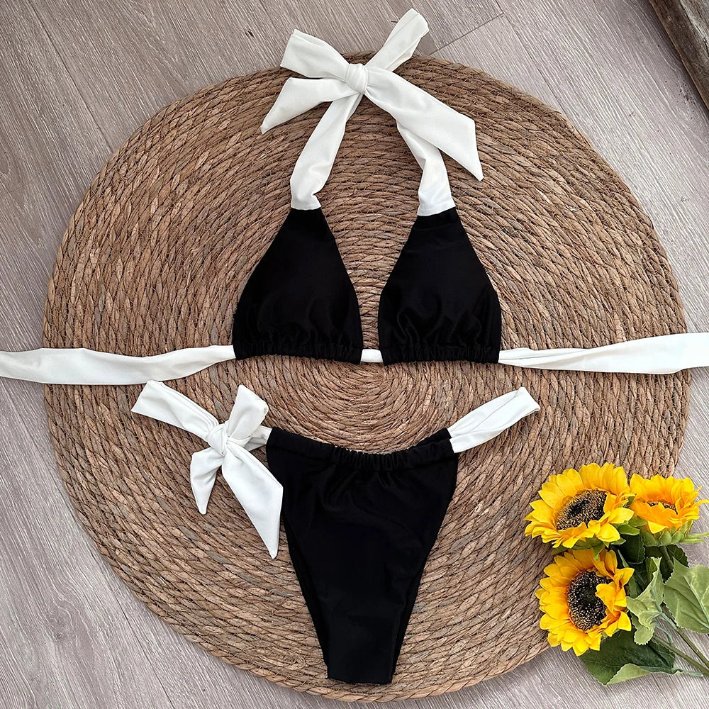 Micro Bikini Set Brazilian Swimming Suit Solid Beachwear