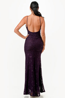 Lace Mermaid Open Back Dress