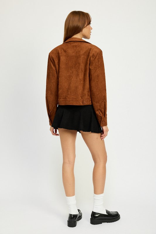 Suede Jacket with Pockets