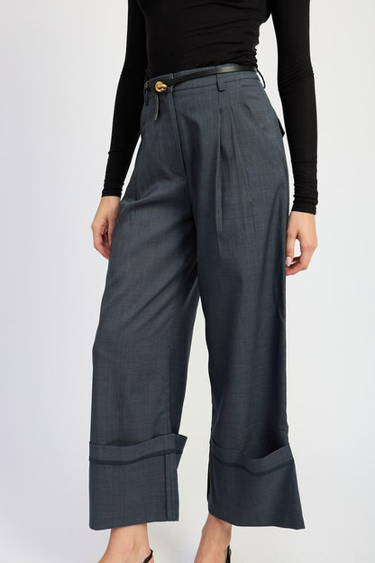 Fold Over Pleated Pants