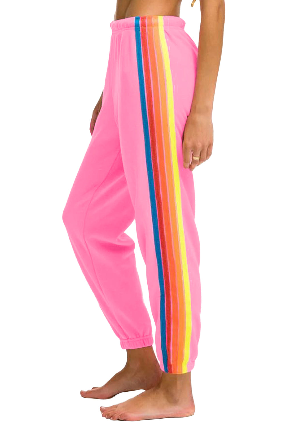 Light Blue Rainbow Striped Jogger Sweatpants