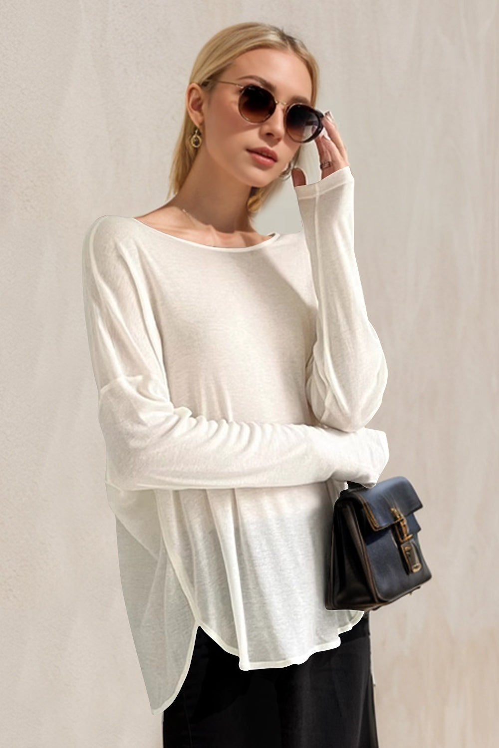 Basic Bae High-Low Long Sleeve T-Shirt