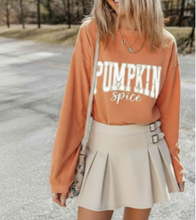 Sweatshirt & Pleated Mini Skirt