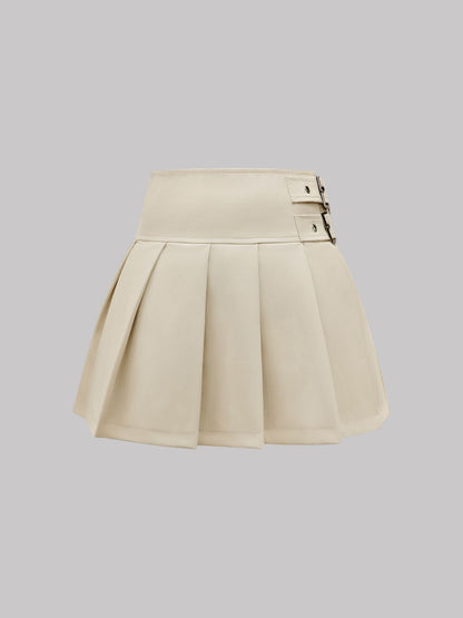 Sweatshirt & Pleated Mini Skirt