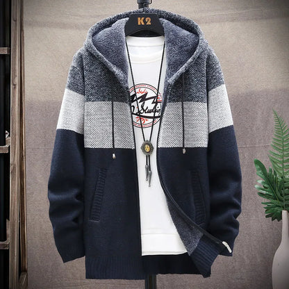 Men's Hooded Zipper Sweater Jacket