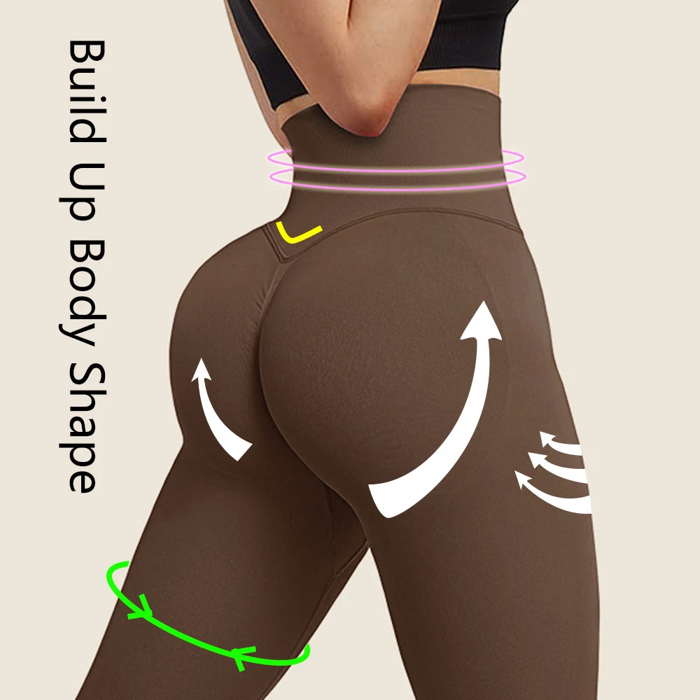 Women's High Waist Seamless Push Up Sport Leggings with Tummy Control