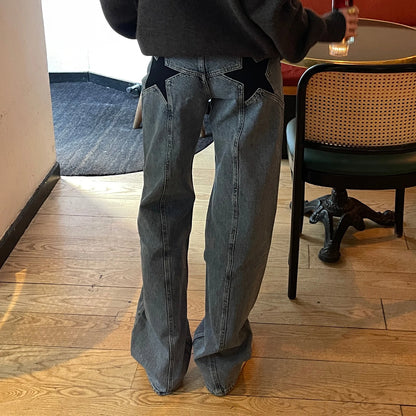 Y2K Vintage Jeans Aesthetic Star Pattern Print