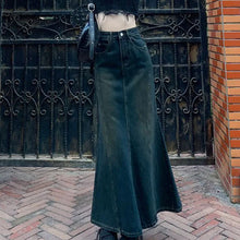Mermaid Denim Skirts Sexy Bandage Floor-Length Vintage Fashion