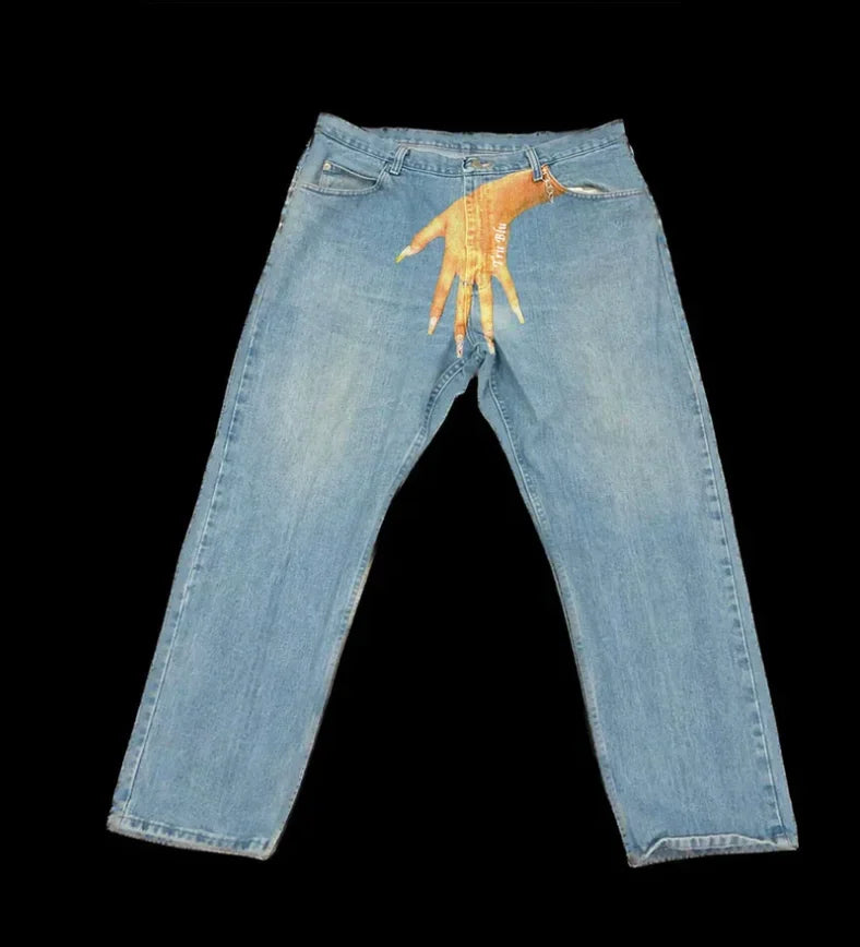 Gothic Slim Straight Y2k Harajuku Retro Jeans