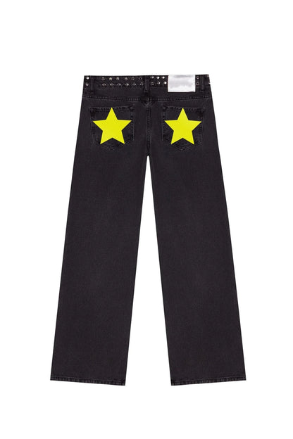 Harajuku Baggy Star Print High Waited Jeans