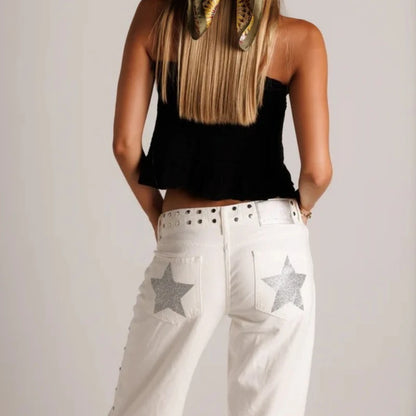 Vintage Splicing Street Harajuku Hip Hop Baggy Jeans