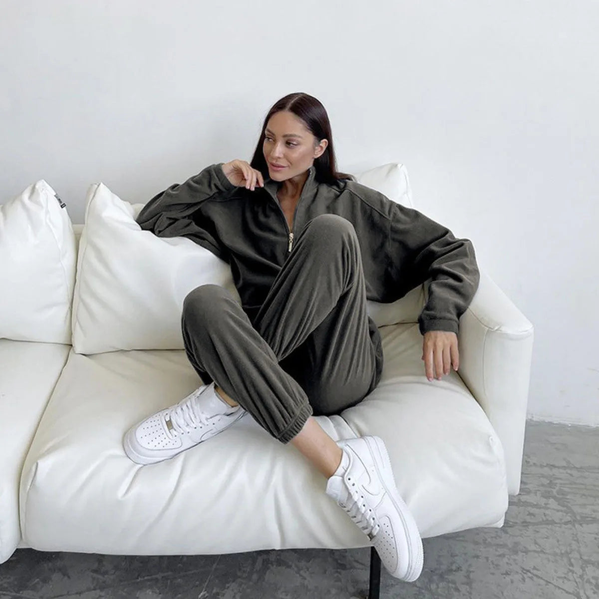 Hooded Set Plush Fleece Two Piece