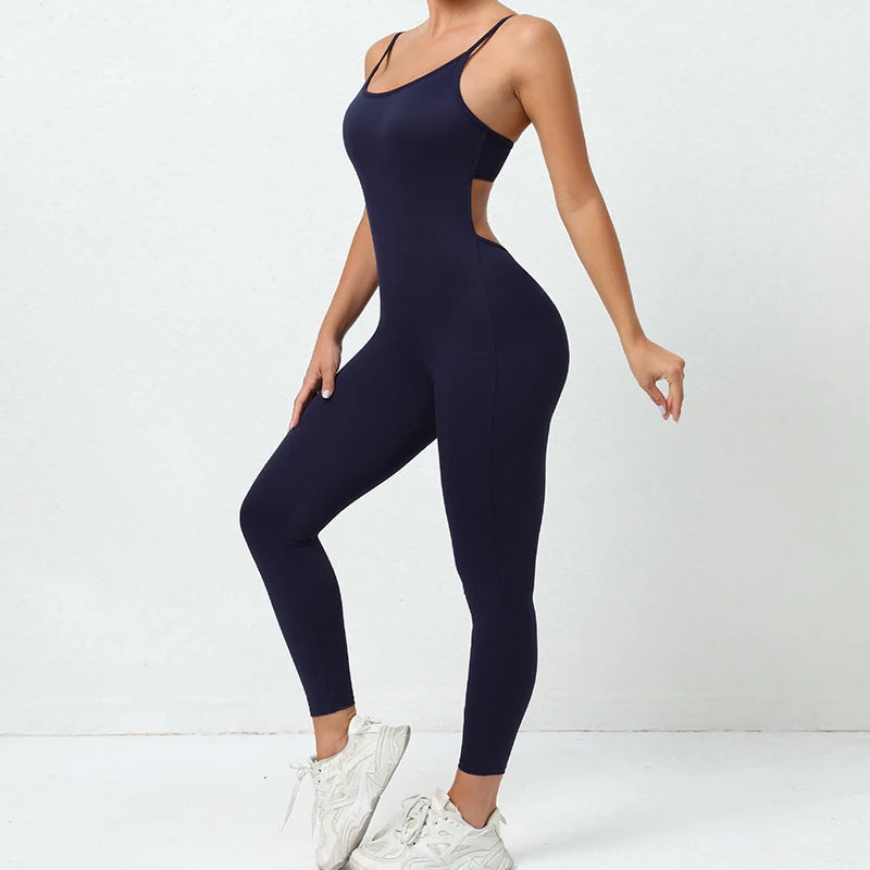 Hearuisavy Seamless One-Piece Gym Set Women Training Yoga Suit