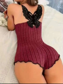 Butterfly Bow V-Neck Pajamas