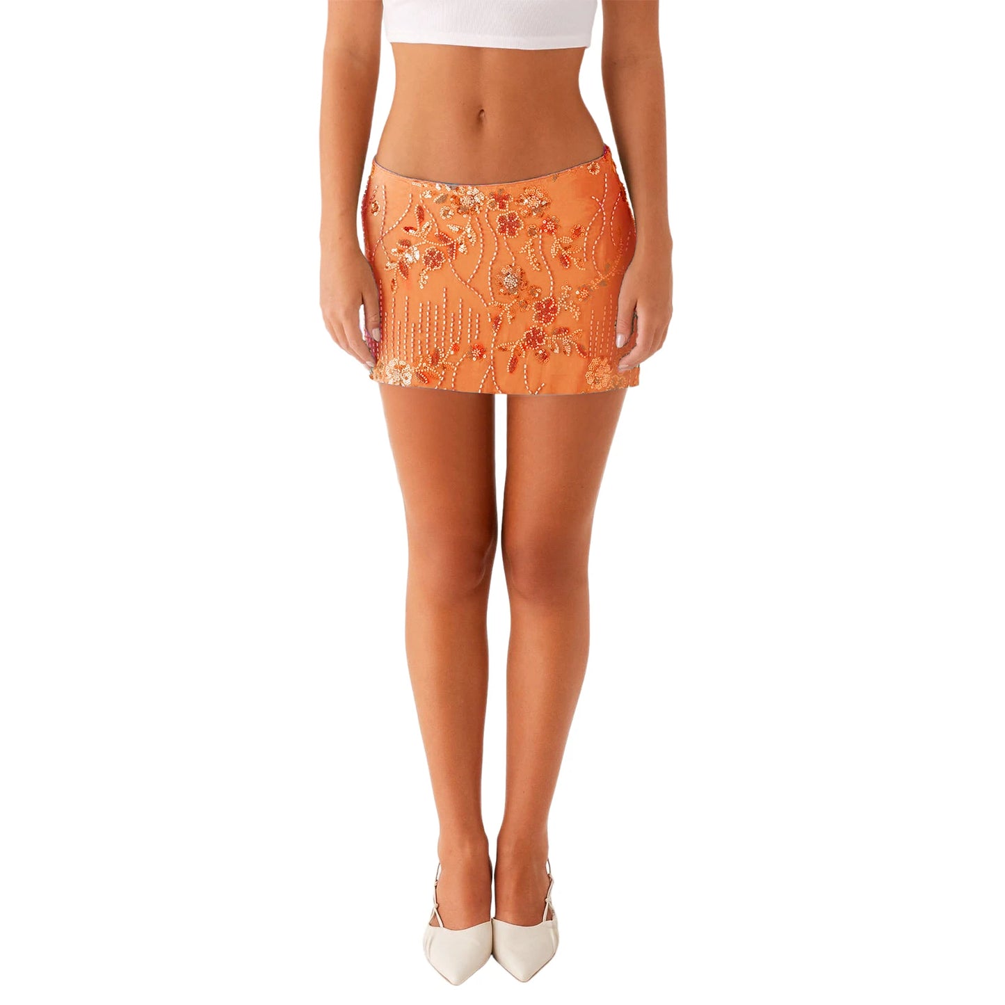 Sequin Embellished Pencil Skirt
