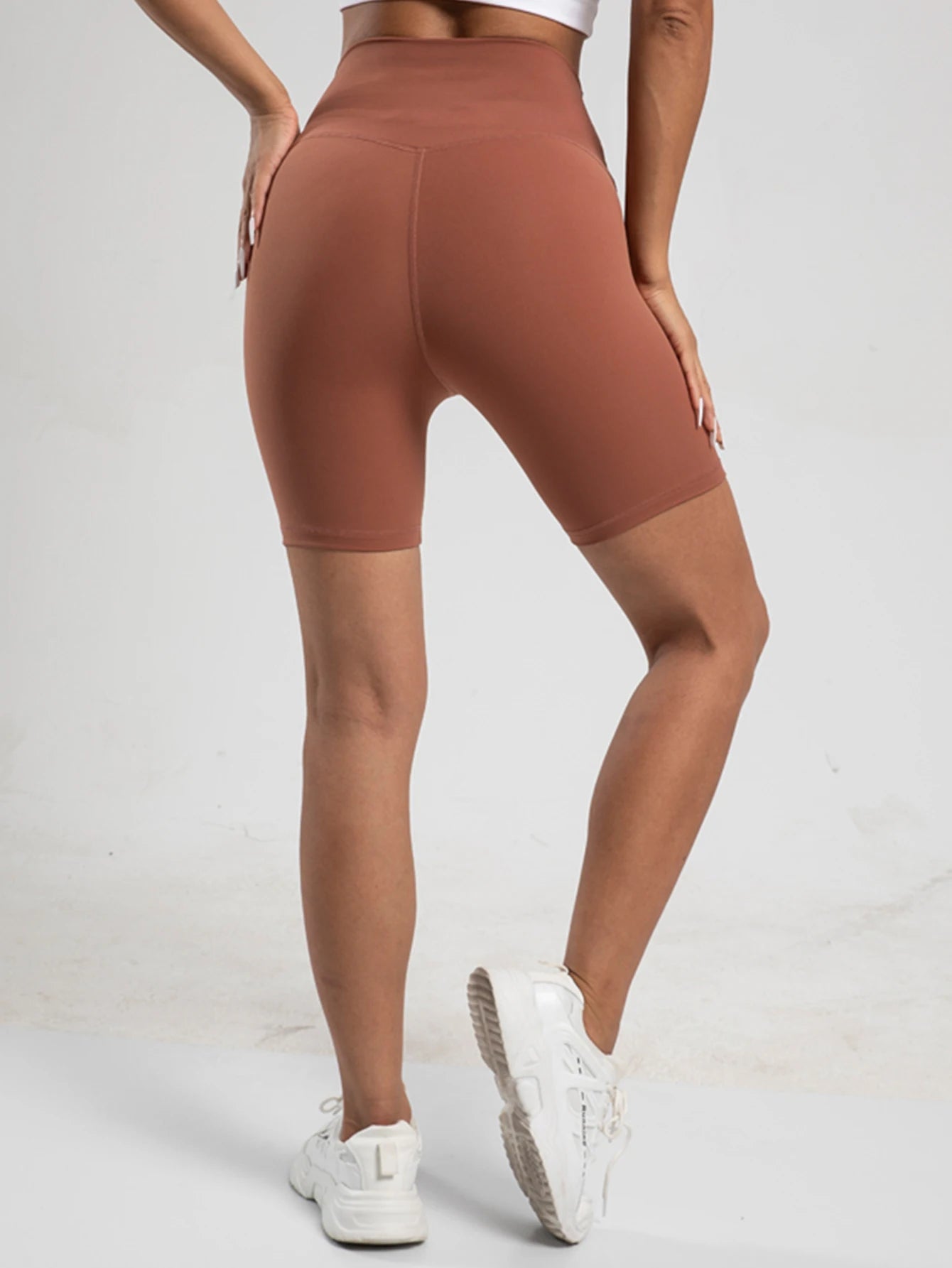 High Waist Wicking Jogging Running Sports Shorts