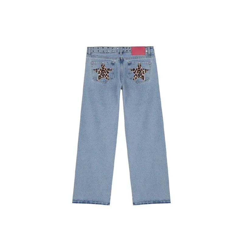 Vintage Splicing Street Harajuku Hip Hop Baggy Jeans
