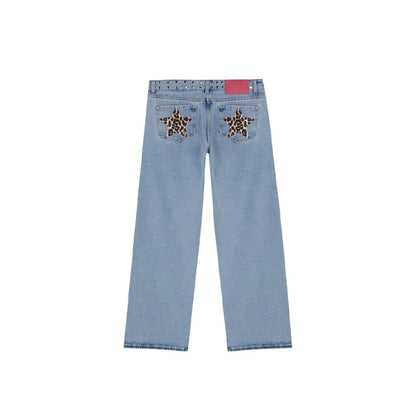 Vintage Splicing Street Harajuku Hip Hop Baggy Jeans