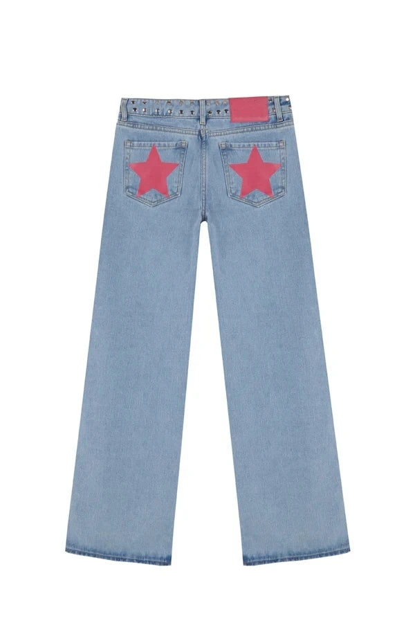Harajuku Baggy Star Print High Waited Jeans