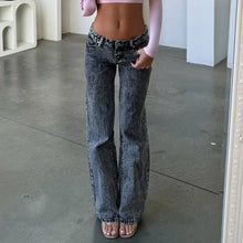 Y2K Vintage Grunge Denim Low Waist Straight Leg Jeans