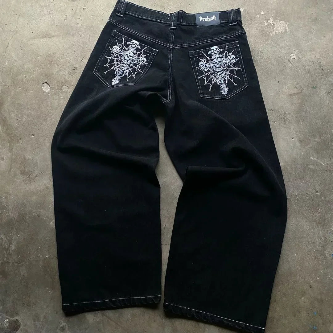 Gothic Slim Straight Y2k Harajuku Retro Jeans