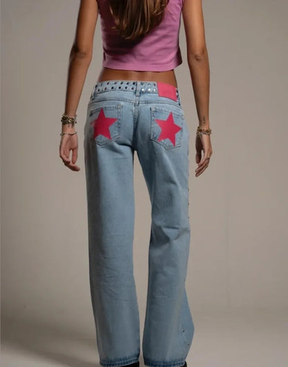 Vintage Five-Pointed Star Harajuku Baggy Jeans