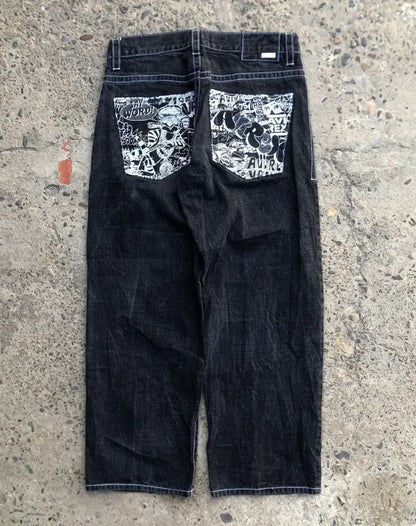 Gothic Slim Straight Y2k Harajuku Retro Jeans