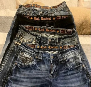 Gothic Slim Straight Y2k Harajuku Retro Jeans