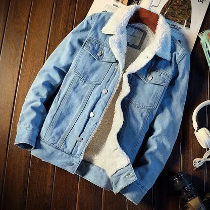 Men's Lamb Cashmere Denim Jacket