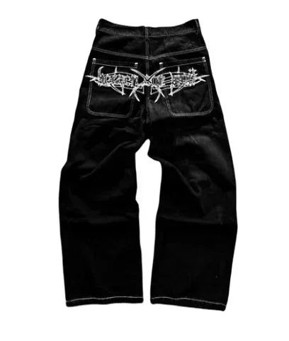 Gothic Slim Straight Y2k Harajuku Retro Jeans