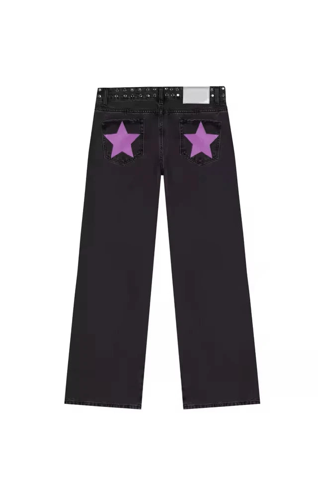 Harajuku Baggy Star Print High Waited Jeans