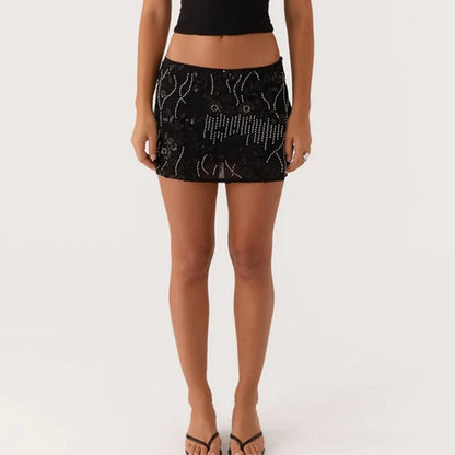 Sequin Embellished Pencil Skirt