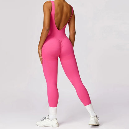 Seamless One-piece Suit Women Sports Jumpsuit Push up Yoga Suit