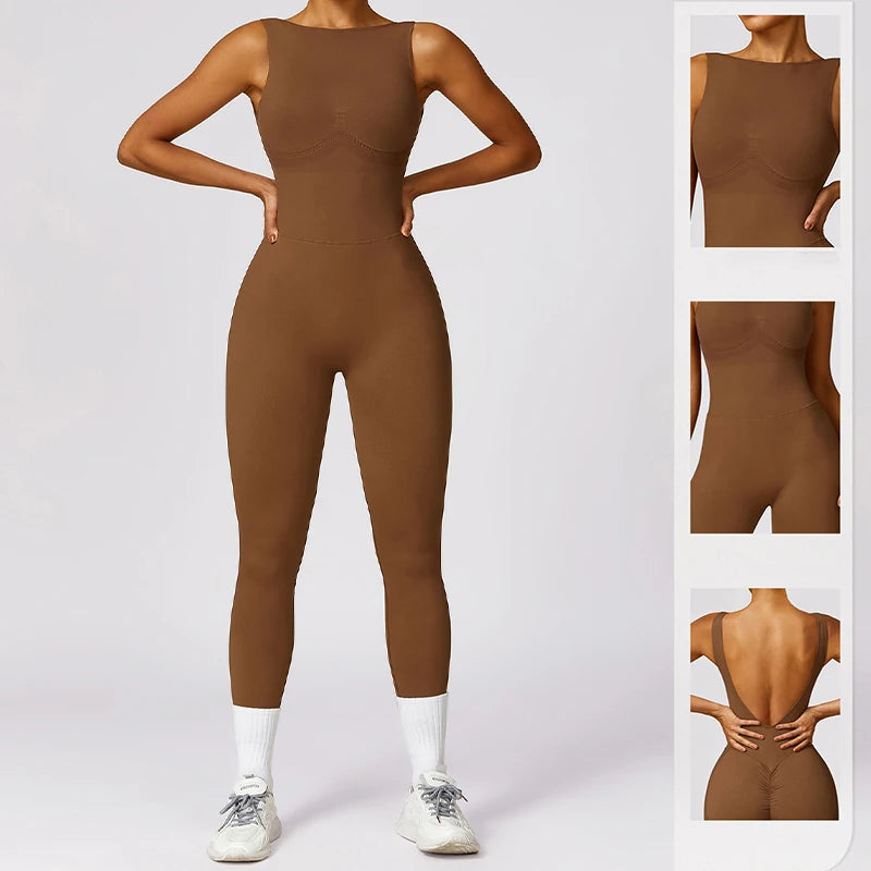 Seamless One-piece Suit Women Sports Jumpsuit Push up Yoga Suit