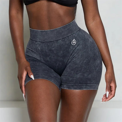 Bum Acid Wash Low V-BACK Scrunch Butt Shorts