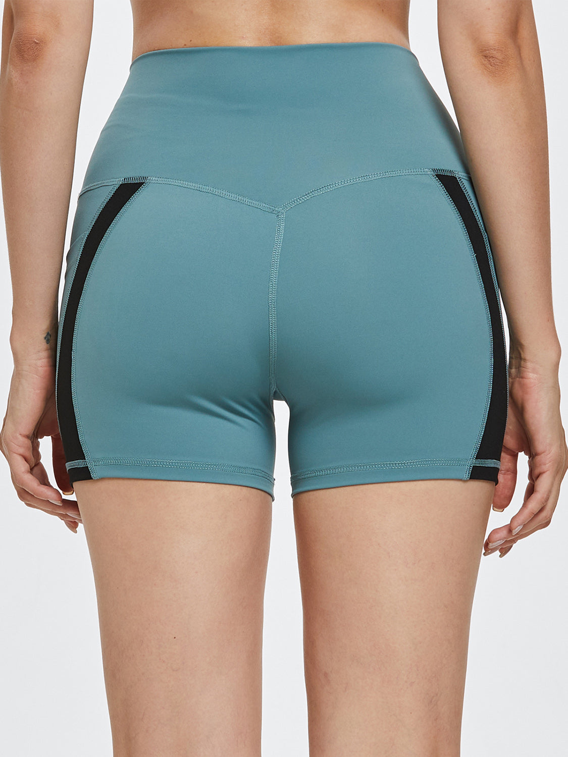 High Waist Pocketed Active Shorts