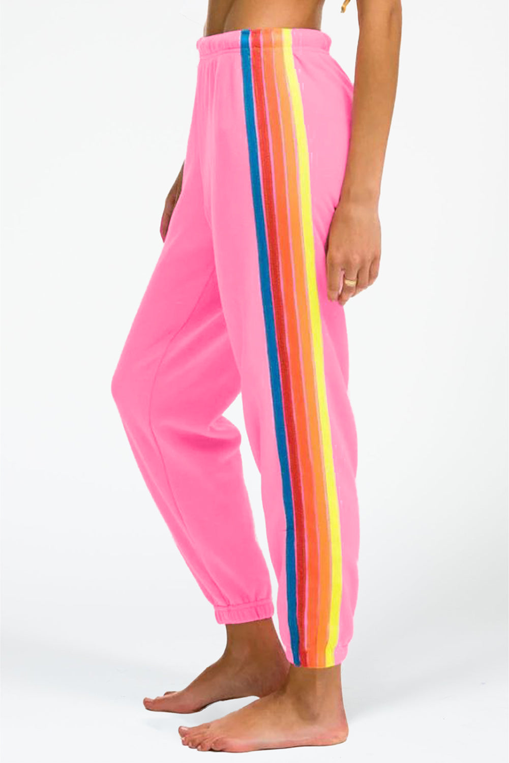 Light Blue Rainbow Striped Jogger Sweatpants