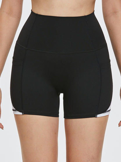 High Waist Pocketed Active Shorts